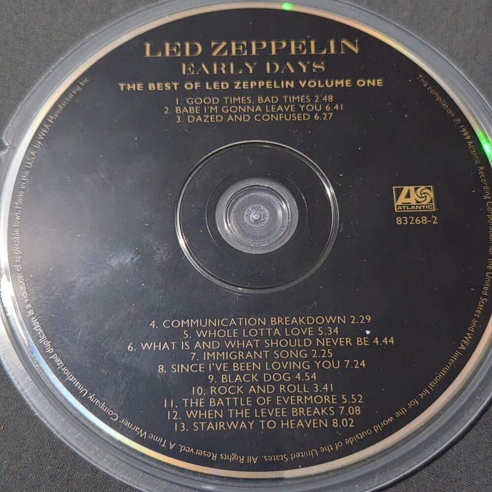 Vtg 1999 Led Zeppelin EARLY DAYS THE BEST OF LED ZEPPELIN VOLUME ONE CD